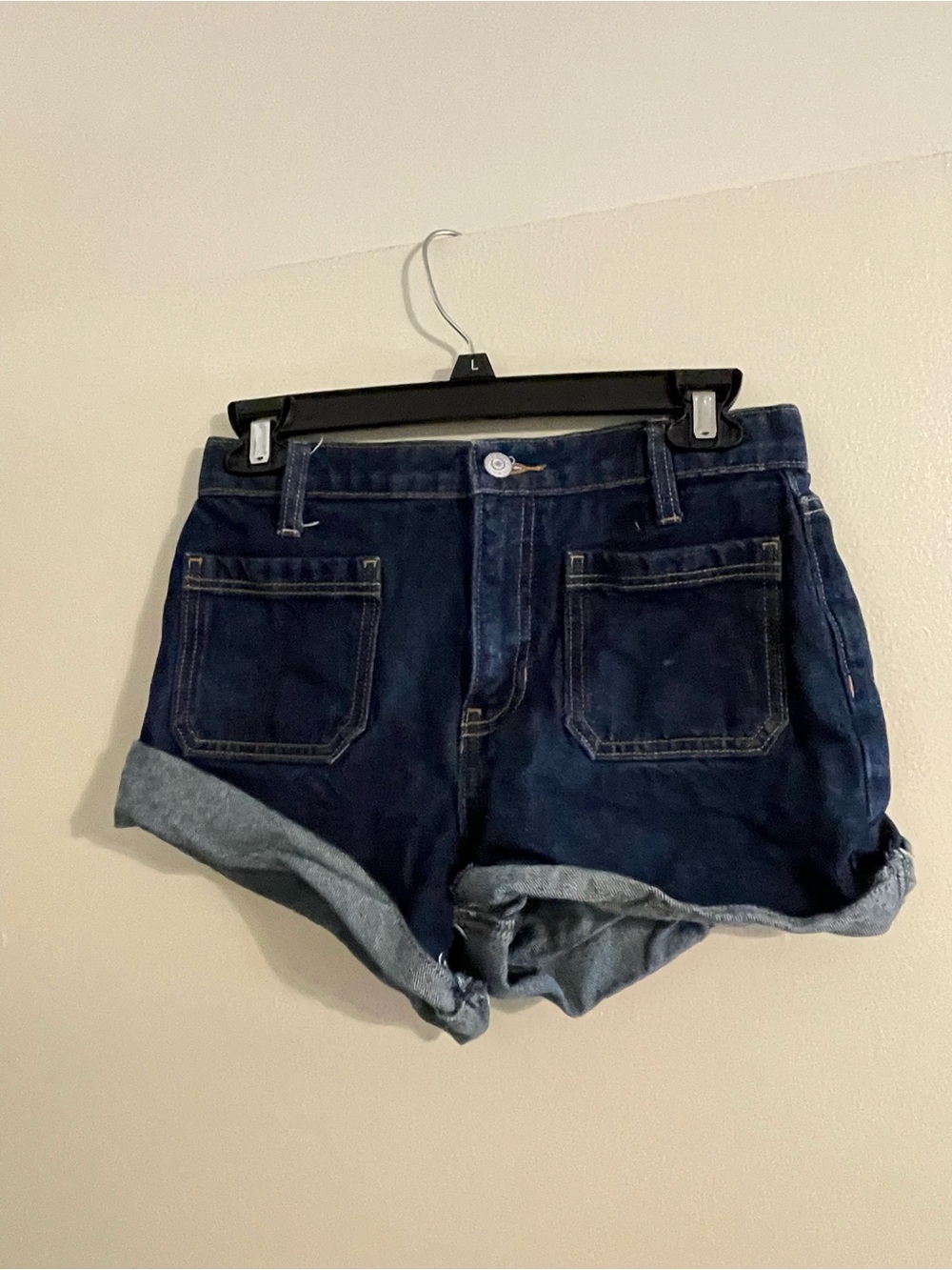 Old Navy Dark Blue Rolled Cuff Denim Shorts